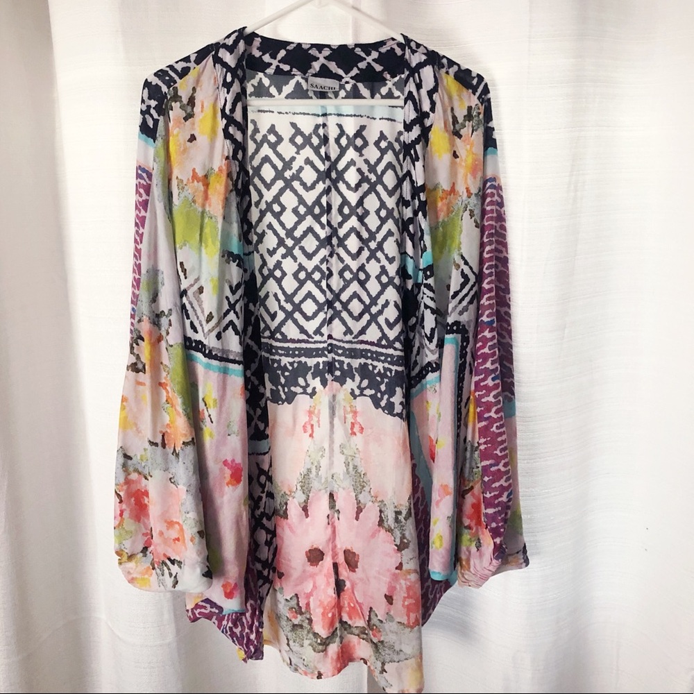 Anthropologie Floral Multi Color Kimono